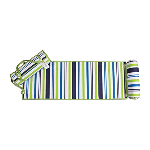 ADI American Dawn Outdoor Living Rolled Beach Mat, Blue/Green Stripe