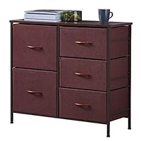 ALLZONE Dressers for Bedroom, 5 Cotton Drawers for Clothes, Storage Tower Unit for Nursery, Closets, Hallway, Entryway