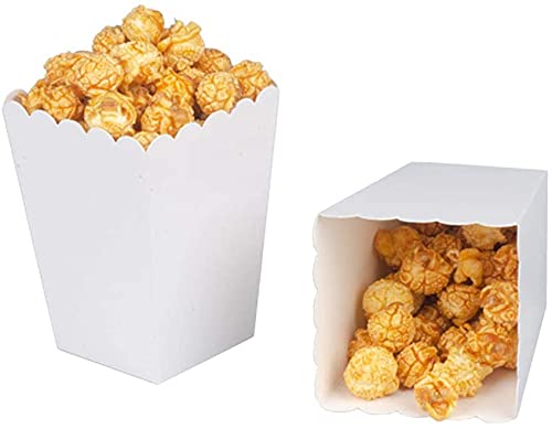 ZOOYOO White Popcorn Boxes Cardboard Candy Party Favor Boxes,24pcs