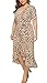 Eternatastic Womens Leopard Printed Wrap Dress Plus Size Short Sleeve Dresses