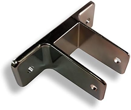 Chrome Plated Zamac Two Ear Wall Bracket For Restroom Partitions, Holds 1-1/4" Thick Panels, 3" Between Mounting Holes
