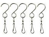 SUNREEK™Smooth Spinning Swivel Hooks Clips for Hanging Wind Spinners Rotate Spiral Tail Crystal Twisters Party Supply(5 Pack)
