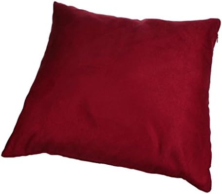 OUBAO Suede Nap Cushion Cover Home Decor Sofa Throw Pillow Case (Dark red)