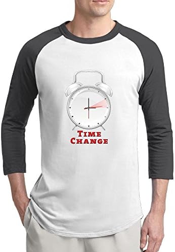 Pingquchan Time Change Mens 3/4 Raglan Sleeve Athletic Shirts Casual Tees For Men Baseball T-Shirt M Black