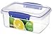 Sistema KLIP IT Rectangular Collection Food Storage Container, 33.8 oz./1 L, Clear/Blue, 2 Count