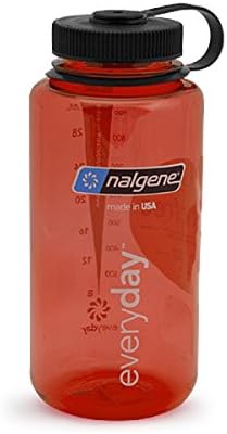 NALGENE Everyday Tritan Wide Mouth Travel Water Bottle - 32 oz - Tritan Red w/Black Cap
