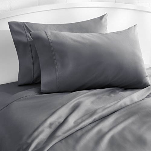 AmazonBasics 400 Thread Count Sheet Set, 100 Cotton, Sateen Finish