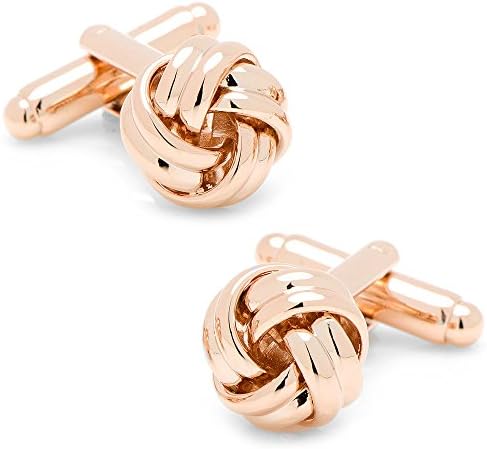 Ox And Bull Trading Co Metal Mens Cuff Links Ob-Knt-Rg Rose Gold Plated Love Knot Cufflinks Gold