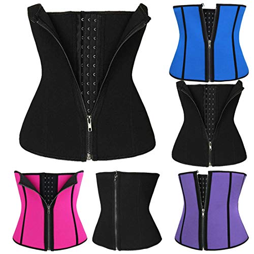 jiumoji Women Body Shapewear Abdomen Waist Corset Shaping Underwear Adjust Zipper Girdle Body Corset (-Black, XL)