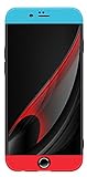 iPhone 6/6s case, GKK Double Dip [Hybrid Hard PC] Full Coverage Case for iPhone 6 6S (4.7 Inch) with Tempered Glass Protector (Blue-Black-Red)