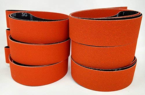 Norton Blaze 2x72 6 Pack of 36, 80, 120 grit Premium Ceramic Sanding Sharpening Belts