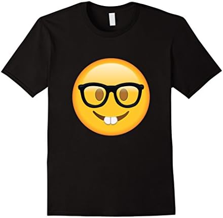 Mens Nerd Glasses Buckteeth T Shirt XL Black