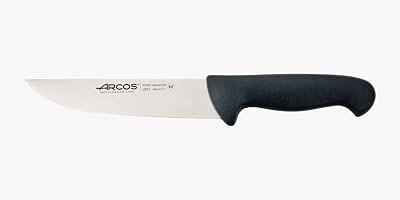 Faca de talhante da gama Nitrum Stainless Steel. Faca de carne. Cabo de polipropileno preto. Sistema de identificação de cores para uso prolongado e intenso. Série 2900. Cor preta.