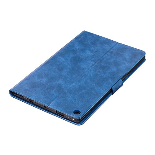 Tikeda Bear Case for All-New Fire HD 10 Tablet (7th 5th Generation, 2017/2015 Release) Folio Stand Cover with Pocket Auto Wake / Sleep for Fire HD 10.1 Inch Tablet (Bear Blue)