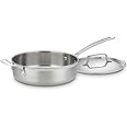 Cuisinart MCP33-24HN MultiClad Pro Stainless 3-1/2-Quart Saute with Helper and Cover Skillet, 3.5-Quart, Sauté Pan w/Helper &