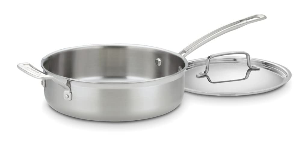 Cuisinart MCP33-24HN MultiClad Pro Stainless 3-1/2-Quart Saute with Helper and Cover Skillet, 3.5-Quart, Sauté Pan w/Helper & Cover