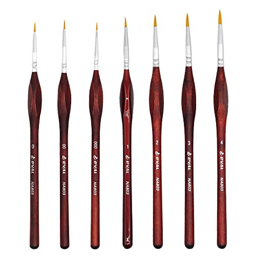 Mitini 7 Pieces Detail Paint Brush Set Miniature Artist Painting Brushes Painting Supplies for Watercolor Acrylic Oil Painting