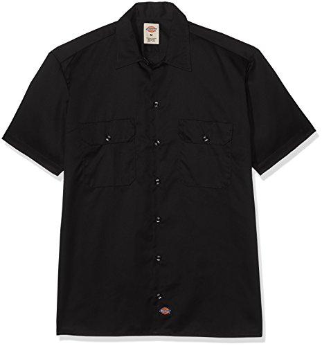 Dickies Men s Big and Tall Short Sleeve Work Shirt, Black, Large