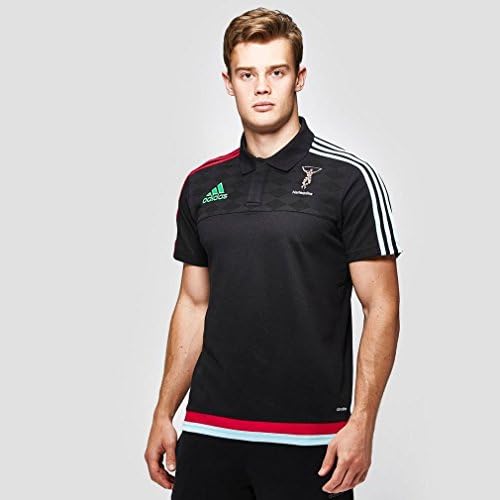 HARLEQUINS Men's Polo, Black, S