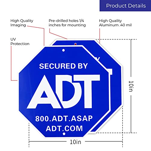ADT Security Signs 100 Aluminum.with 8 DoubleSided Security Stickers