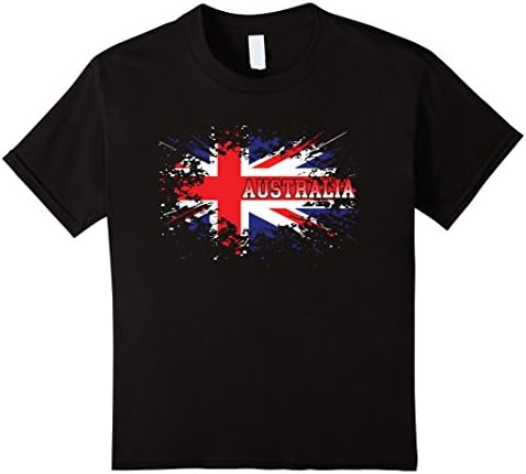 Kids Australia Flag T-Shirt Australian Map Flag Gift Shirts 6 Black