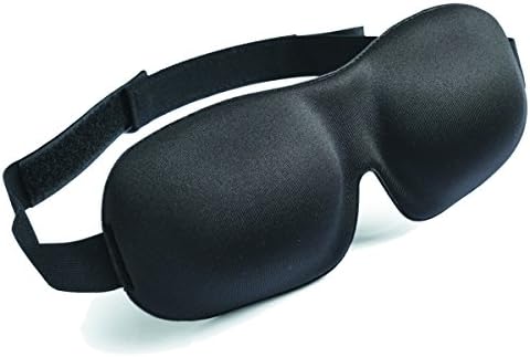 JUSTGOTO Sleep Mask For Woman And Man, Upgraded Contoured 3D Eye Mask Eye Cover, Comfortable Sleeping Mask No Pressure On Your Eyeballs, Create Total Darkness -Black