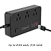 Power Strip with 2 USB & 1 Type-C Ports 3 Outlet, Desktop Charging Station 4 ft Extension Cord for Cruise Ship, Dorm Room Multi Plug Extender - Black