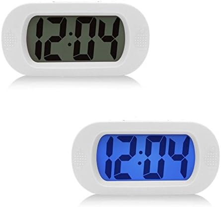 Alarm Clock Digital, Alarm Clock For Kids Bedroom Silicone LED Clock Luminous Electronic Alarm Clock Mute No Bettery, Material ABS+Silicone (White)