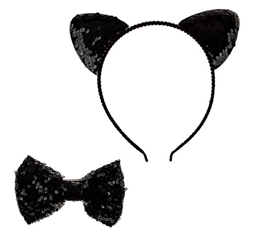 Floral fall festival shiny sequins cat ear costume head…