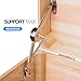 Douper Random Angle Lid Stays, Folding Lid Support Hinges in Satin Nickel for Cabinet, Closet, Wardrobe, Toy Box, Max Weight Support 30lb/2pcs, Pack of 2