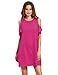 Milumia Women's Summer Cold Shoulder Ruffle Sleeves Shift Dress Rose L