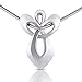 UBBC Angel Necklace, Silver Tone Stainless Steel Pendant Necklace For Women