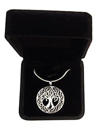 Collar urna del árbol de la vida céltico   Colgante de recuerdo de cremación   Incluye juego de embudo