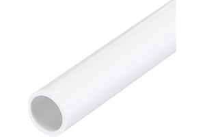 MECCANIXITY PVC Rigid Tube Round Pipe Hardware Tubing 8mm ID 10mm OD 350mm White High Impact for Water Pipe Cable Sleeve