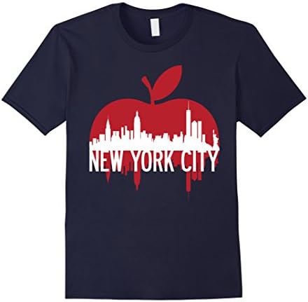 Men's New York NYC Big Apple T-Shirt Large Navy