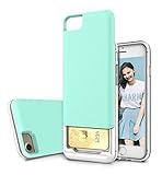 iPhone 8 / iPhone 7 Case, Style4U Slim Shock-Resistant Hybrid Armor Case with Credit / ID Card Compartment for Apple iPhone 8 and iPhone 7 with 1 Stylus [Mint Green]