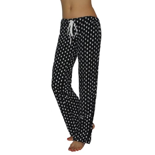 Playboy Womens Comfortable Sleepwear / Sleep Pants / Casual-wear - Pajama Lounge - Black