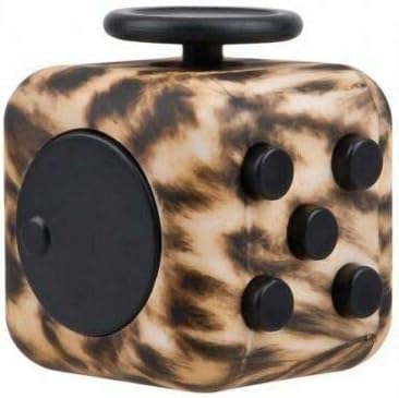 Hexa 6-Sides Fidget cube Relieves Stress Anxiety for Children & Adults Anxiety Attention Toy-Skulls (Brown-Fur)