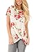 Dokotoo Womens Summer Casual Short Sleeve Floral Knot Blouse Tops and T-Shirts