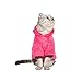 BXT Cats Puppy Soft Spring Fall Winter Cold Proof Warmer Coral Velvet 2 Sleeves Coat Sweater Clothes Hoodies Jumpsuit with Pocket(Rose,M)