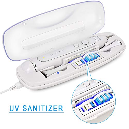 Electric Toothbrush Rechargeable Sonic Toothbrush for Kids and Adults, Smart Timer, 30 Days Battery Life Electric Toothbrushes with UV Sanitizer Travel Charging Case