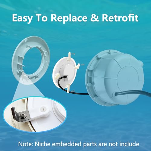 OSREE 35W LED Pool Spotlight PAR56 Extra Flat, Underwater Pool Lamp 3500 lm, Non-Dimmable, Waterproof IP68 Resin Filling Light for Concrete and Liner Pools, 12 V AC/DC, Cold White