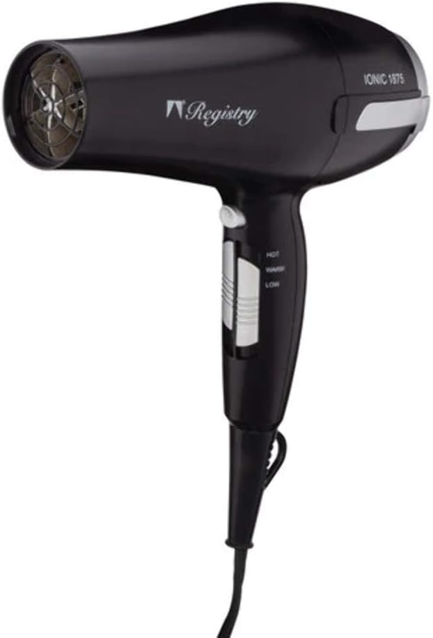 Registry Full-Size 1,875W Ionic Hair Dryer, Black