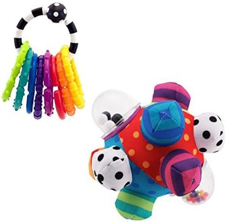 Sassy Developmental Bumpy Ball with Ring Rattle