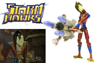 Storm Hawks 4 Inch Tall Basic Action Figure - Stork with Spring Loaded Firing Net