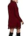 Leadingstar Women Knitting Turtleneck Long Sleeve Loose Lace Cotton Casual Dress (M, Wine Red 2)