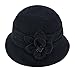 Lawliet Womens 1920s Winter Wool Cap Beret Beanie Cloche Bucket Hat A299 (Black)