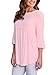HOTAPEI Women's 3 4 Sleeve T Shirts Casual Loose Flowy Tops and Blouses Pink Plus Size XXL