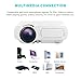 Home Cinema Led Projector - VTHENK Mini Video Projector 2600 Lux 1080P Full HD with 180