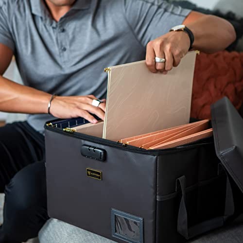 Amynes Fireproof Document Box in Charcoal Gray Important Document